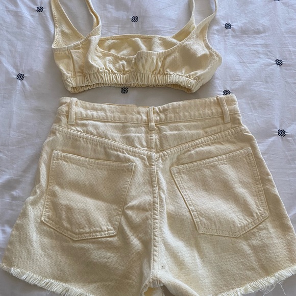 Zara Denim Bralette and Shorts Set - Picture 4 of 7